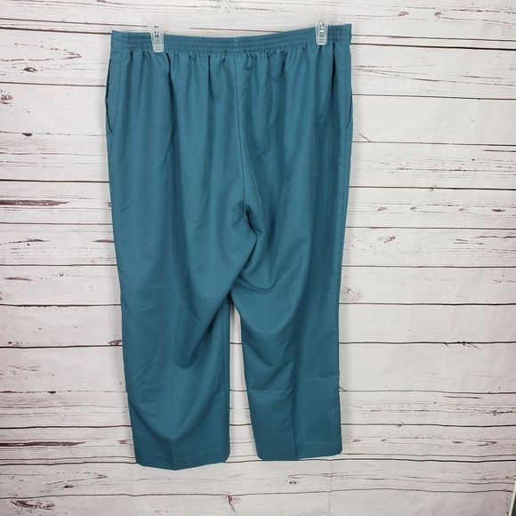 ALFRED DUNNER Woman's Pull On CLASSIC FIT PANTS Size 20 W Peacock Blue‎ Green - Picture 3 of 8